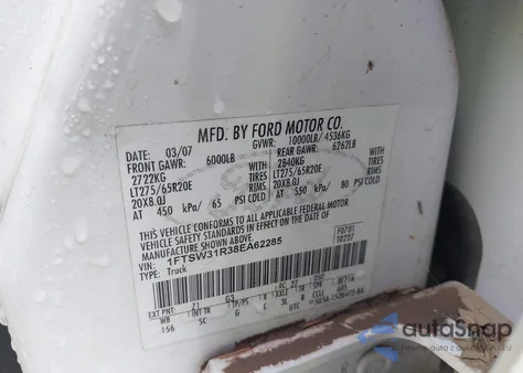 2008 Ford F-350 Fx4/Harley-Davidson/King Ranch/Lariat/Xl/Xlt z USA, uszkodzony, nr VIN 1FTSW31R38EA62285